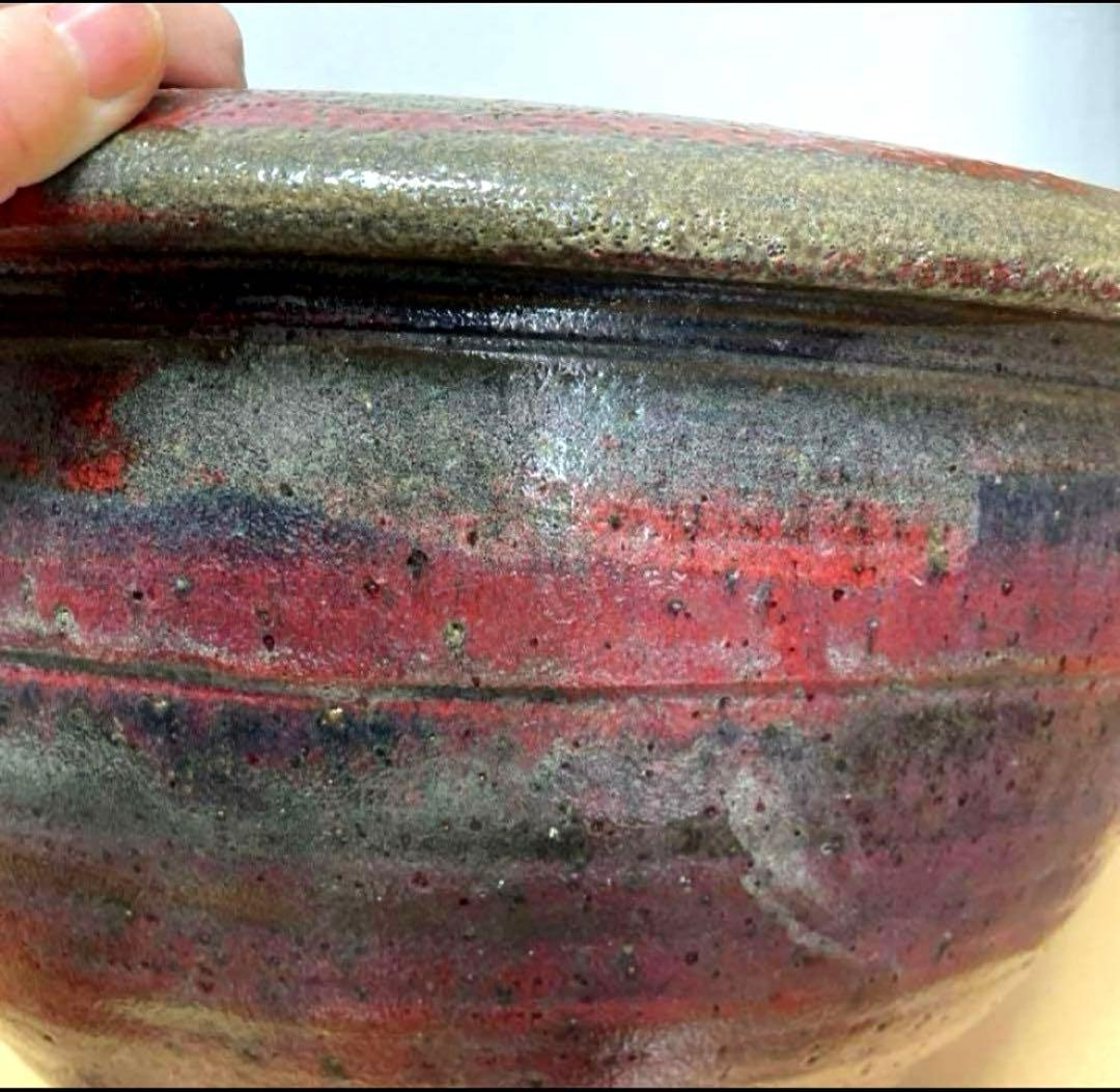 美しい赤鉢　睡蓮鉢　特大