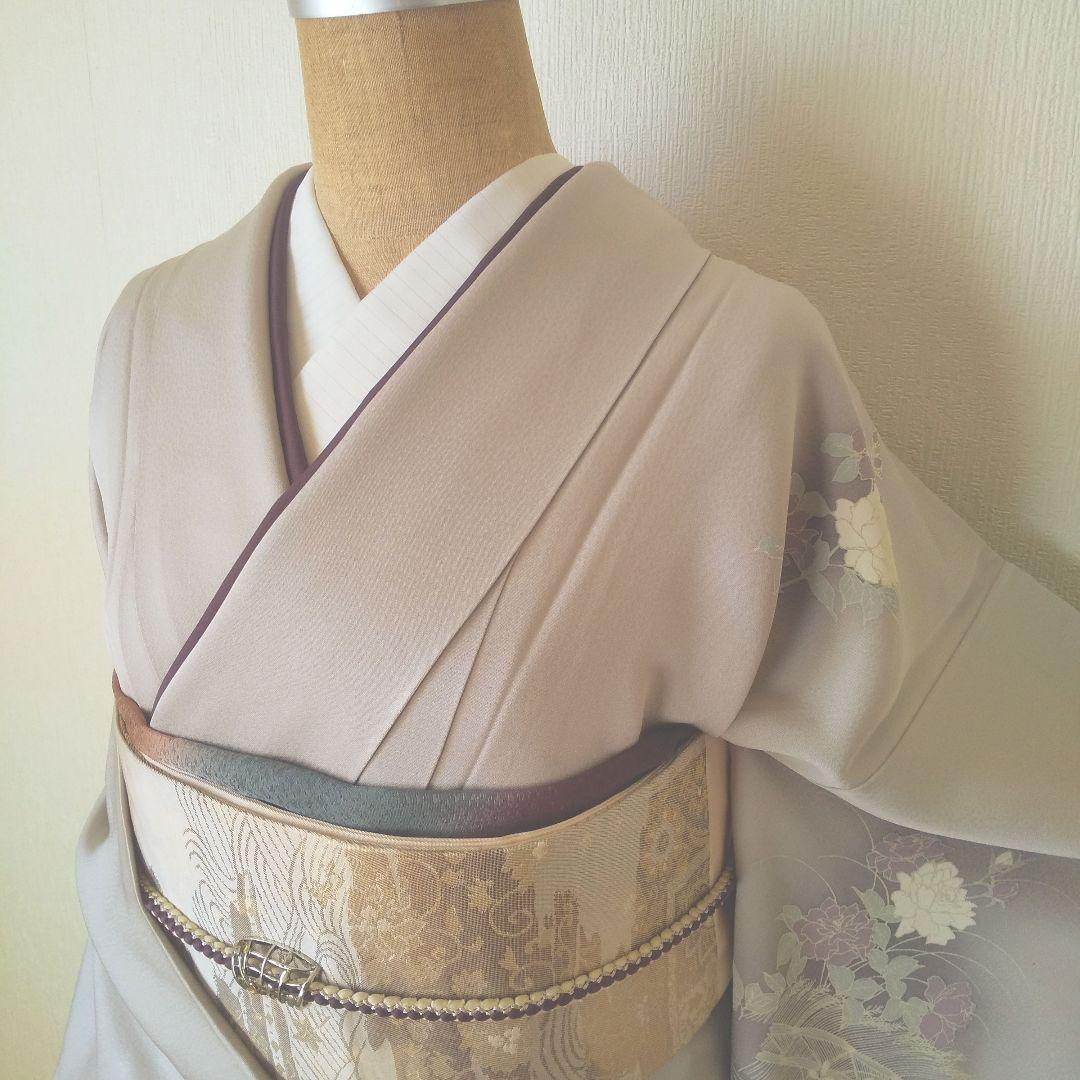 【高島屋誂製】正絹・訪問着・薄紫寄りグレー系・袷