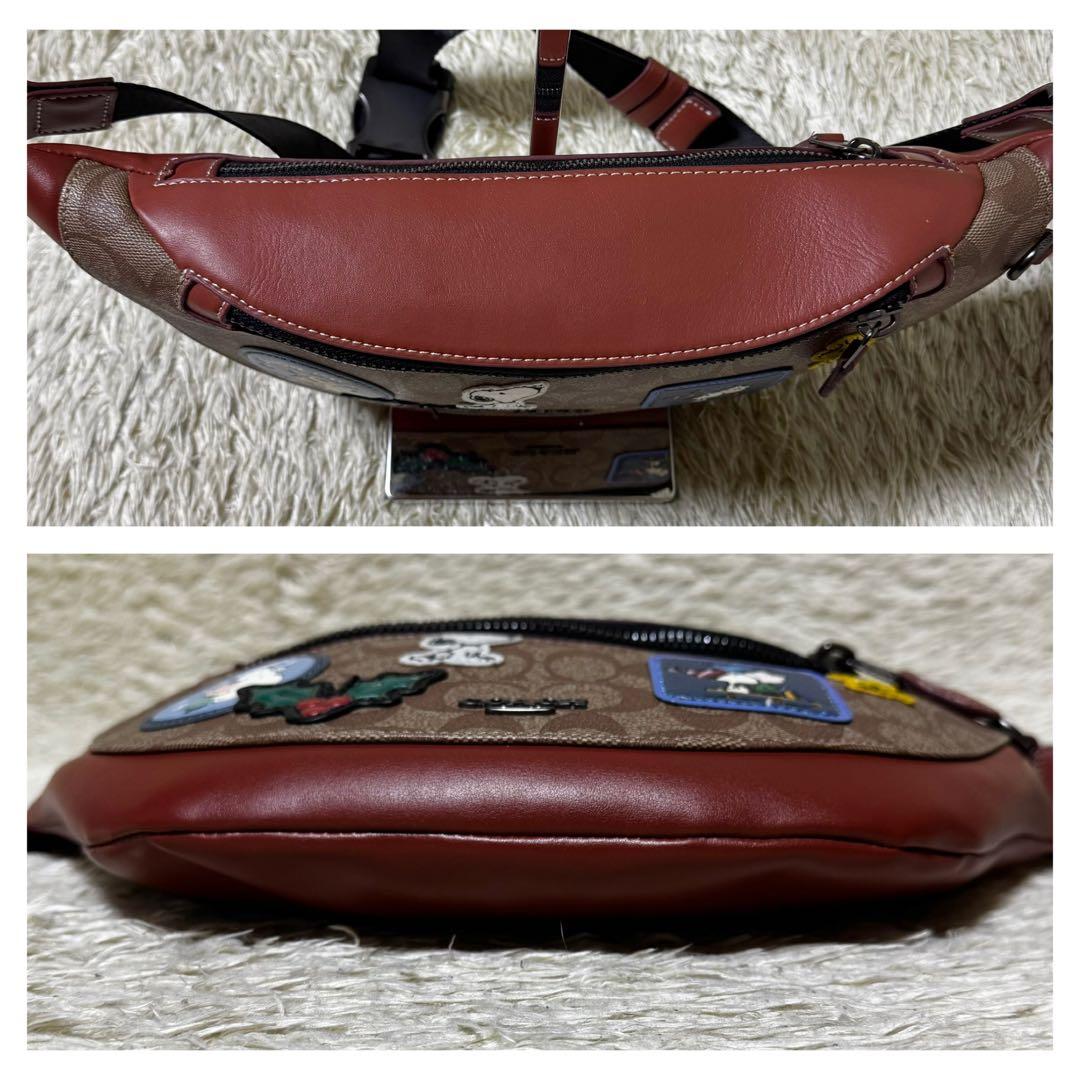 コーチ　ウエストポーチ　スヌーピー　コラボ　シグネチャー　斜め掛け　ボディバッグ