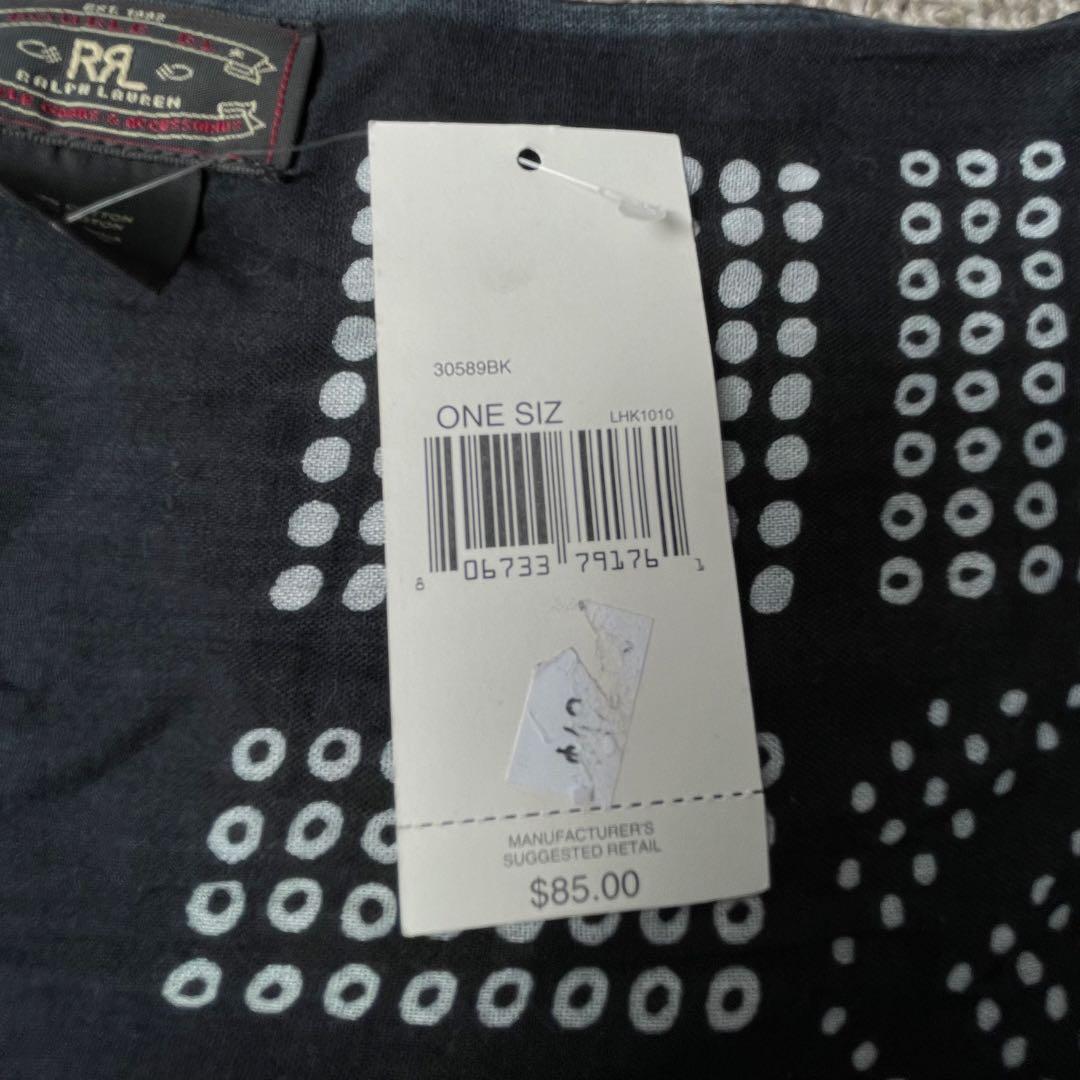 新品未使用　タグ付き RRL ドット柄 バンダナ ストール コットン ネイビー