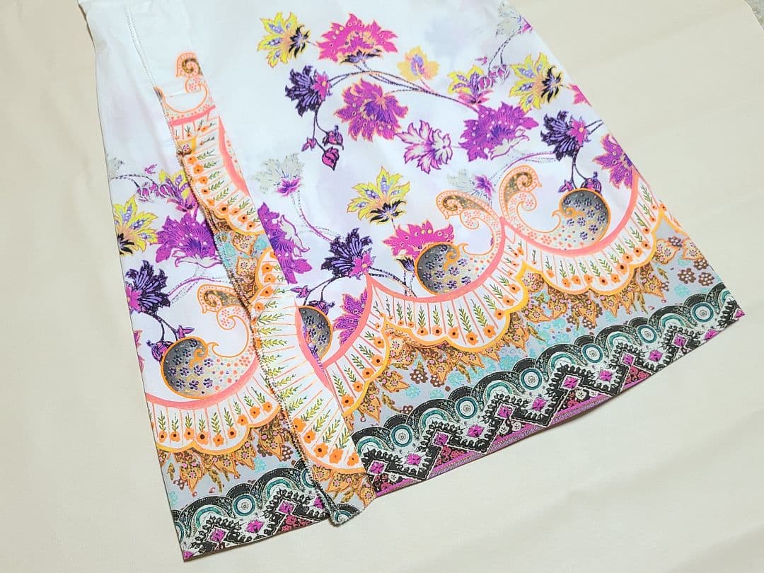 ETRO エトロ 未使用品 花柄 半袖 ひざ丈ワンピース サイズ40 M