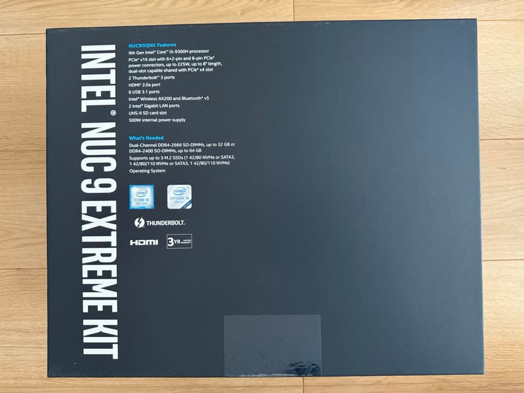 ミニPC intel nuc9 i5qnx 16g 1TB i5 9300H