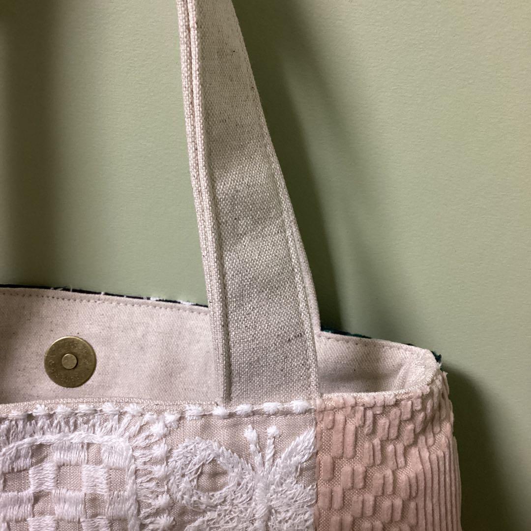 ミナペルホネン　パッチワークふっくらまるみのトートバッグハンドメイド