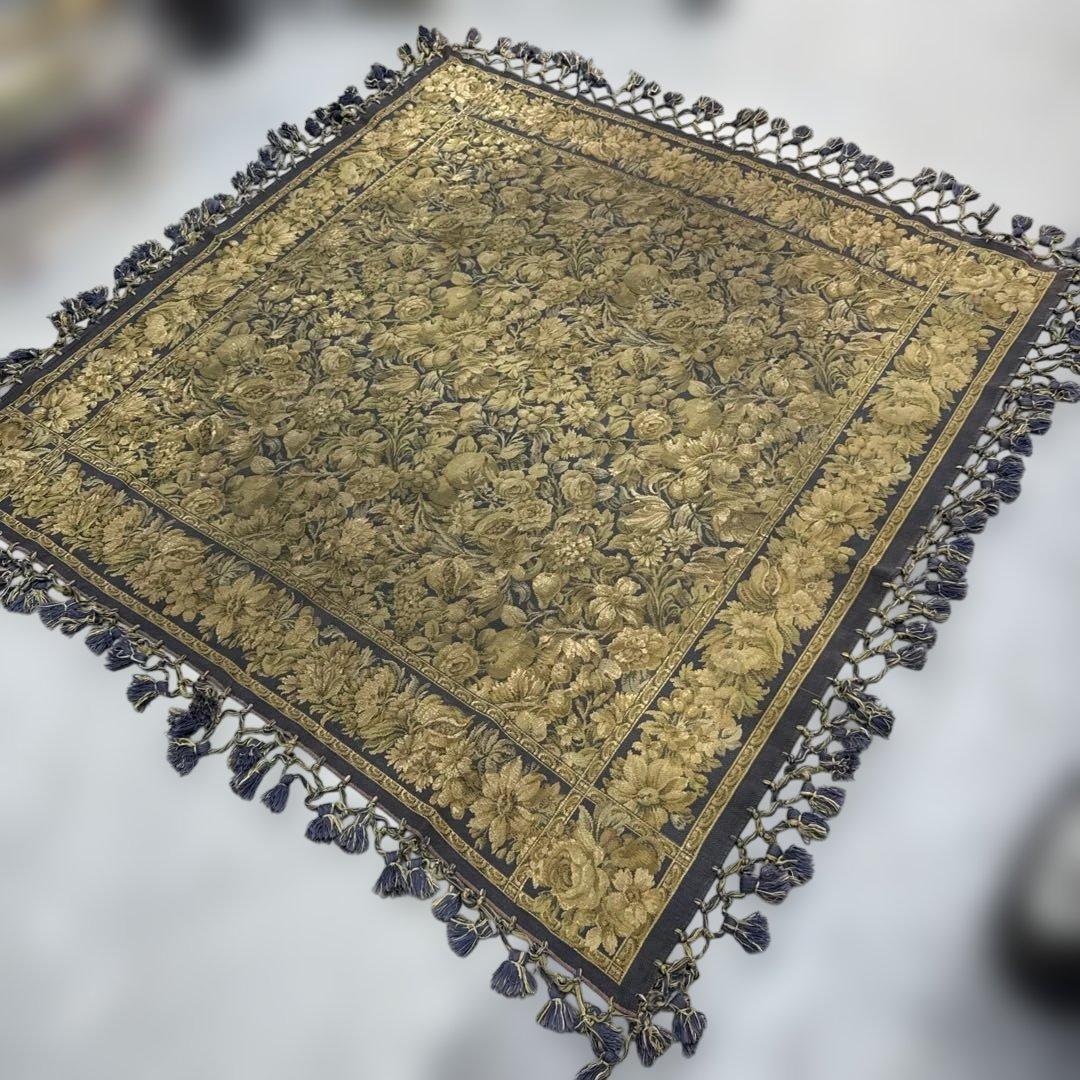 花　マルチカバー　ソファーカバー　ヴィンテージラグ　180x180