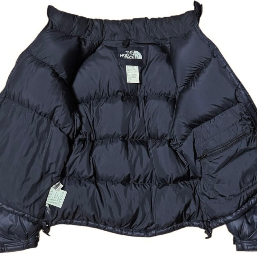 ノースフェイス 90s 刺繍ロゴ ヌプシ ダウンジャケット ブラック Mサイズ
