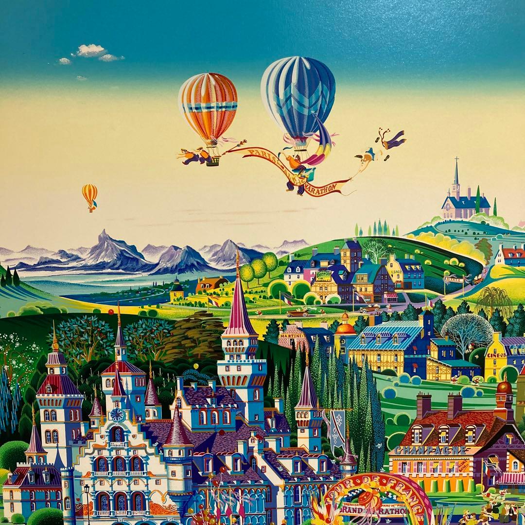 【真作】ヒロ・ヤマガタ「フィニッシュライン」シルクスクリーン 直筆サイン 版画