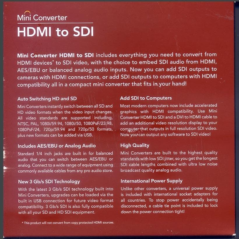 その他 Mini Converter HDMI to SDI 2
