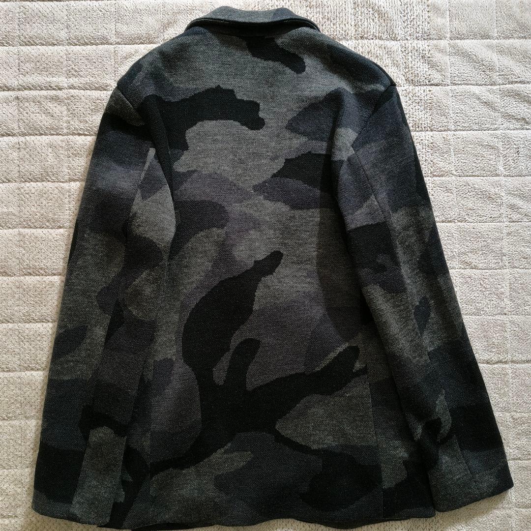 XL 大きいサイズ ウノピゥ リラックス テーラードジャケット ニット カモフラ