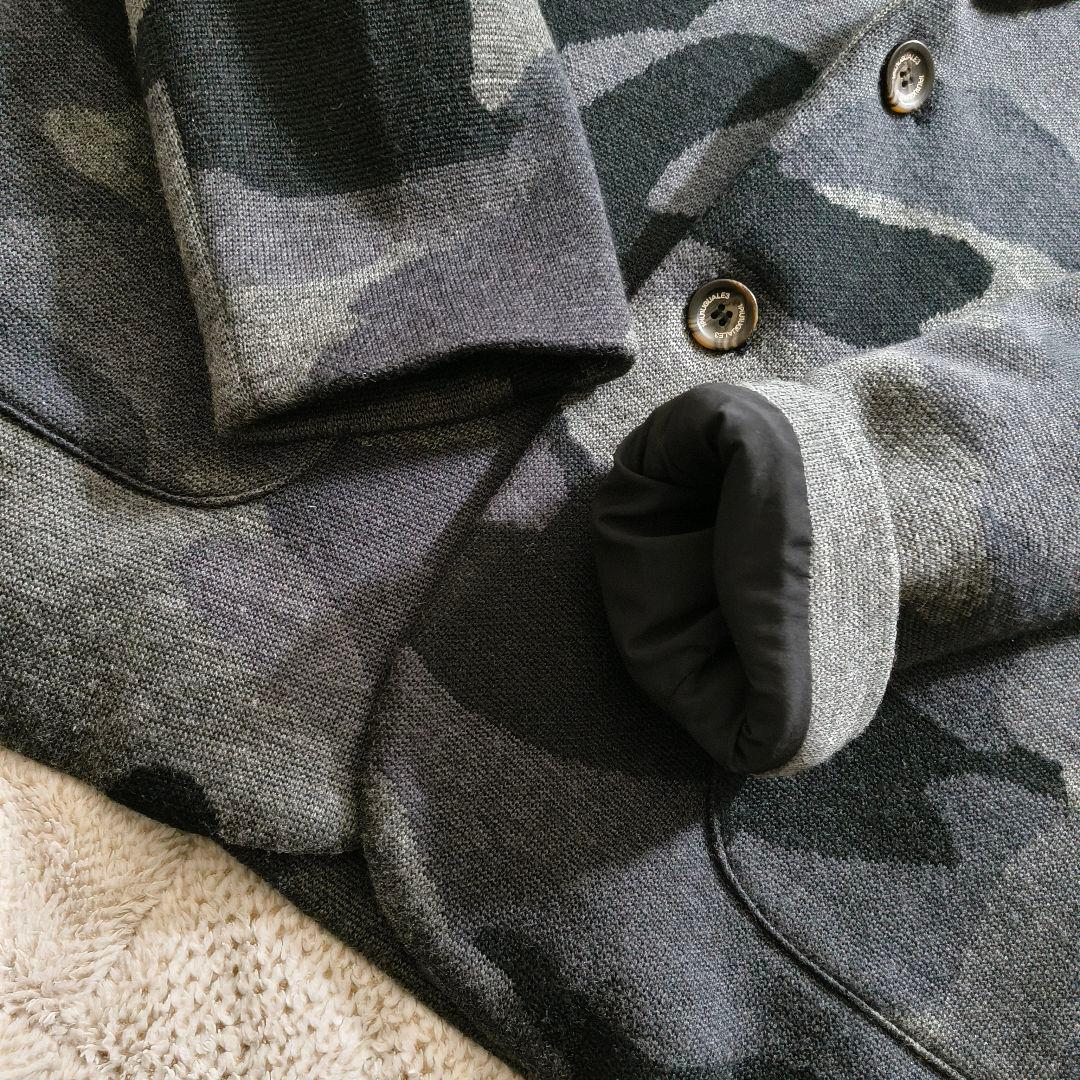 XL 大きいサイズ ウノピゥ リラックス テーラードジャケット ニット カモフラ