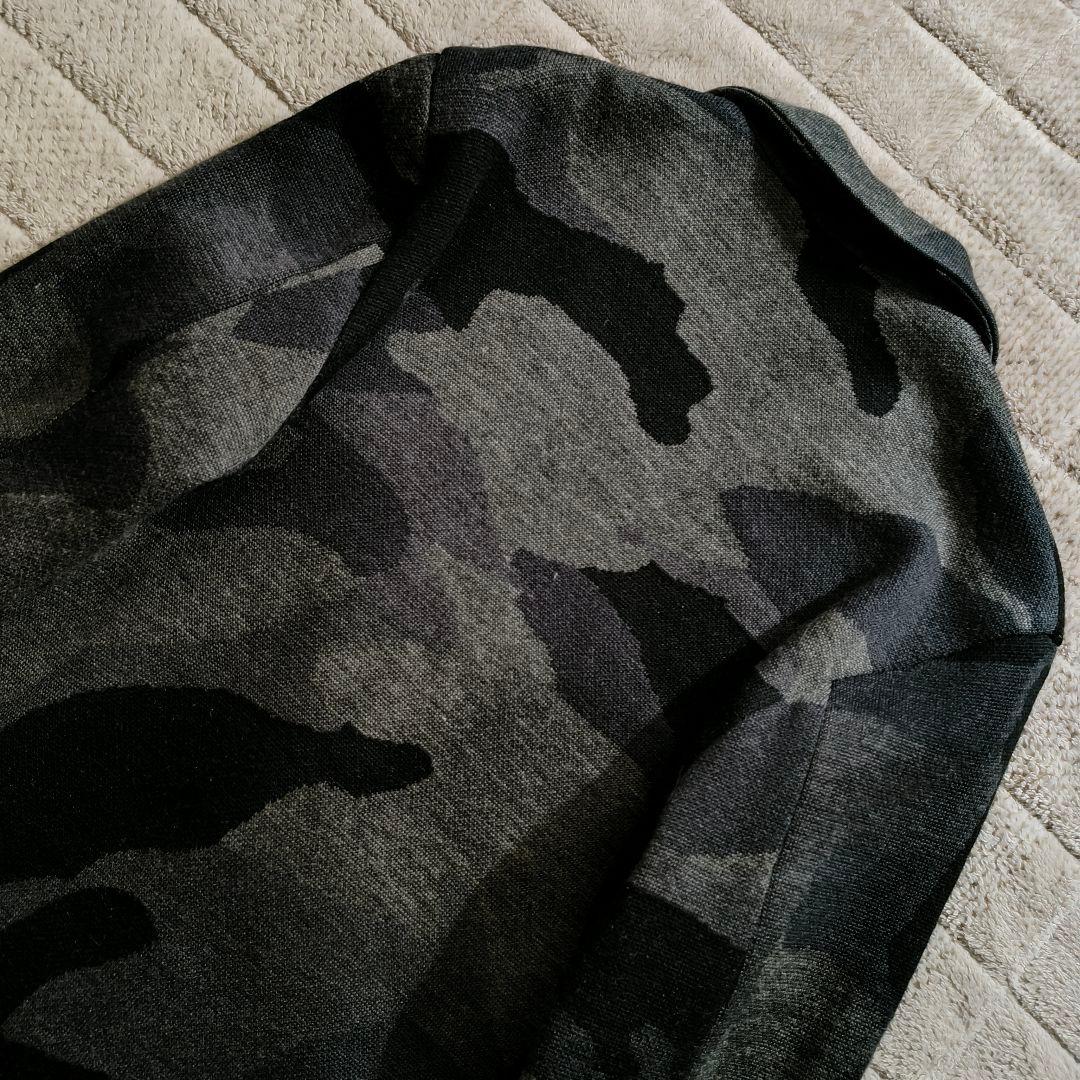 XL 大きいサイズ ウノピゥ リラックス テーラードジャケット ニット カモフラ