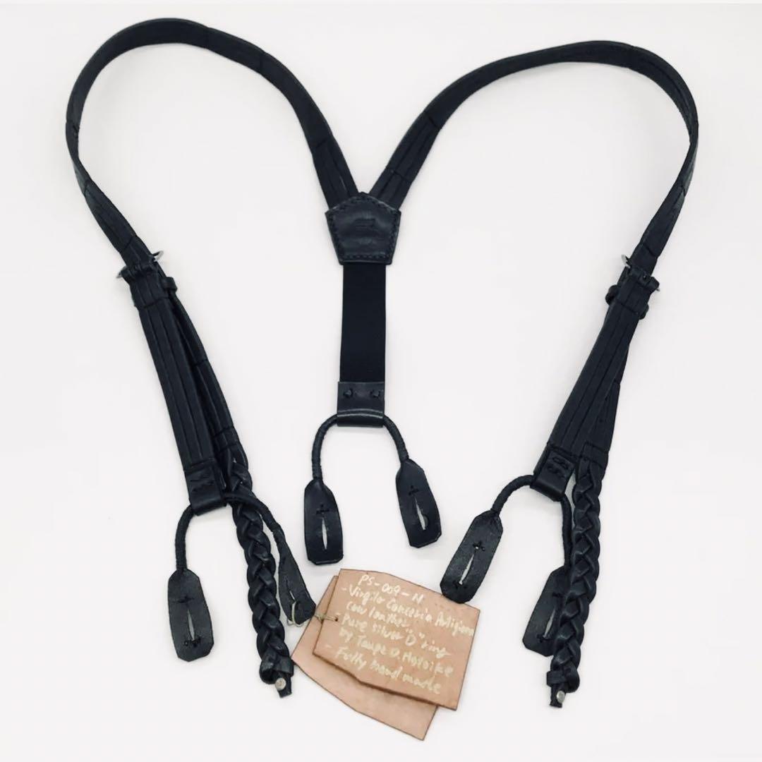 入手困難 DEEP POCKET ハンドメイド レザーサスペンダー ベルト
