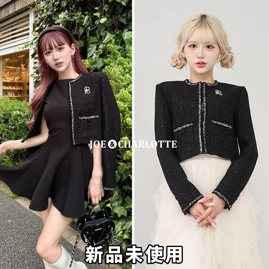 ダーリッチ darich スパンコールツイードジャケット BLK ブラック