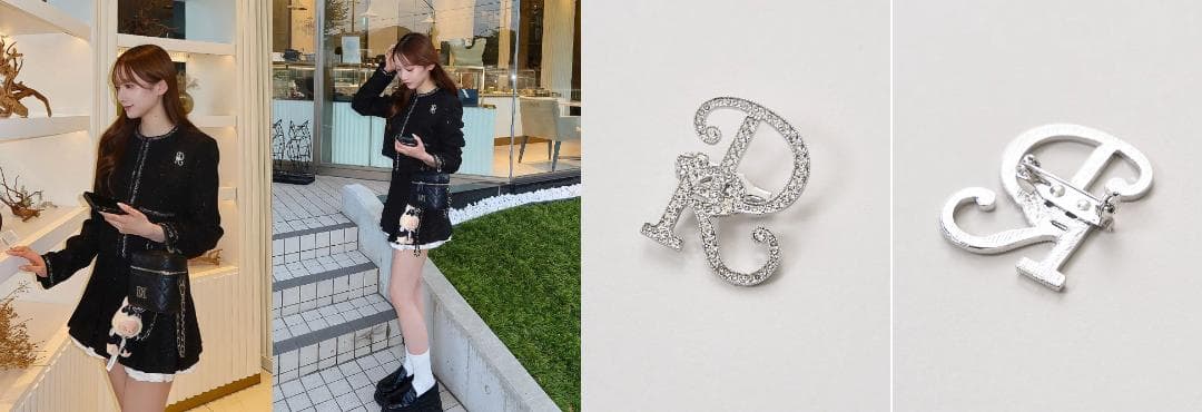 ダーリッチ darich スパンコールツイードジャケット BLK ブラック