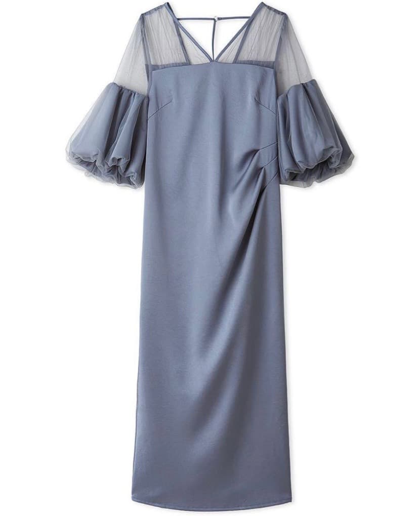 タグ付き　FRAY I.D フレイアイディー チュールコンビパフスリーブドレス