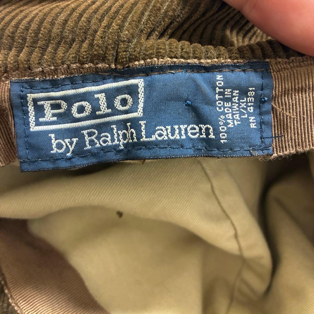 ラルフローレン 80s〜90s ビンテージ　ハット　コーデュロイ 茶色　帽子