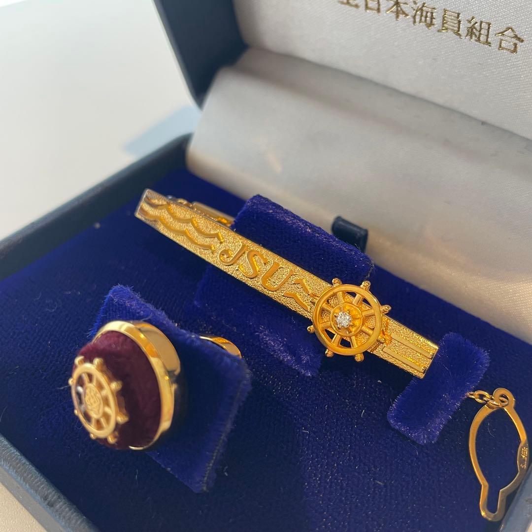 全日本海員組合　特別功労賞　タイピン　バッジ　ケース入り