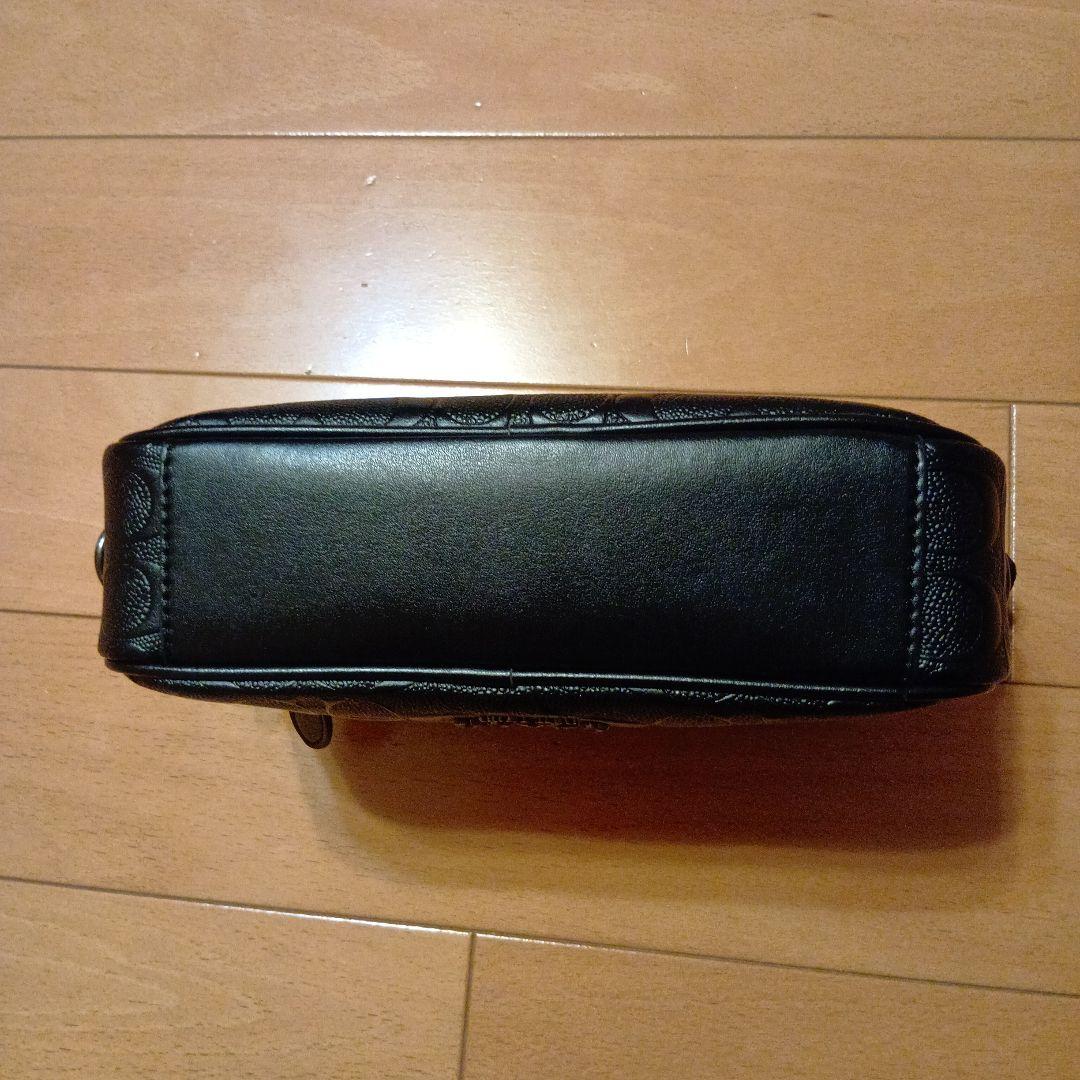 COACH ブラック レザー ショルダーバッグ