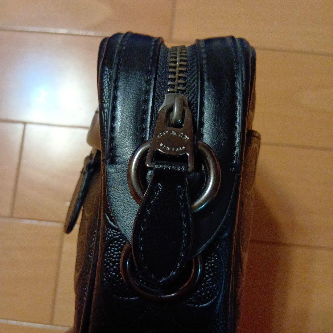 COACH ブラック レザー ショルダーバッグ