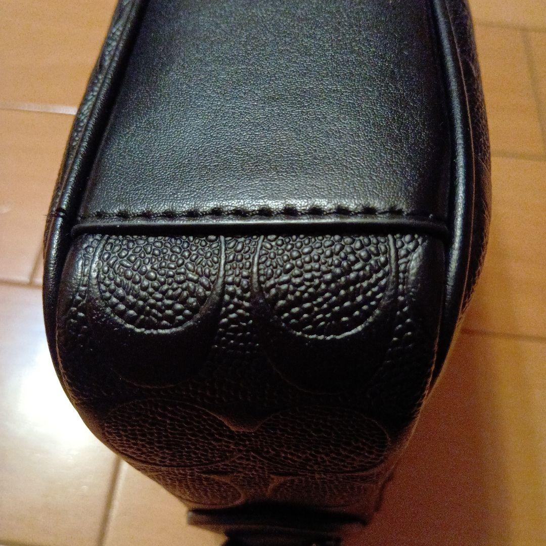COACH ブラック レザー ショルダーバッグ
