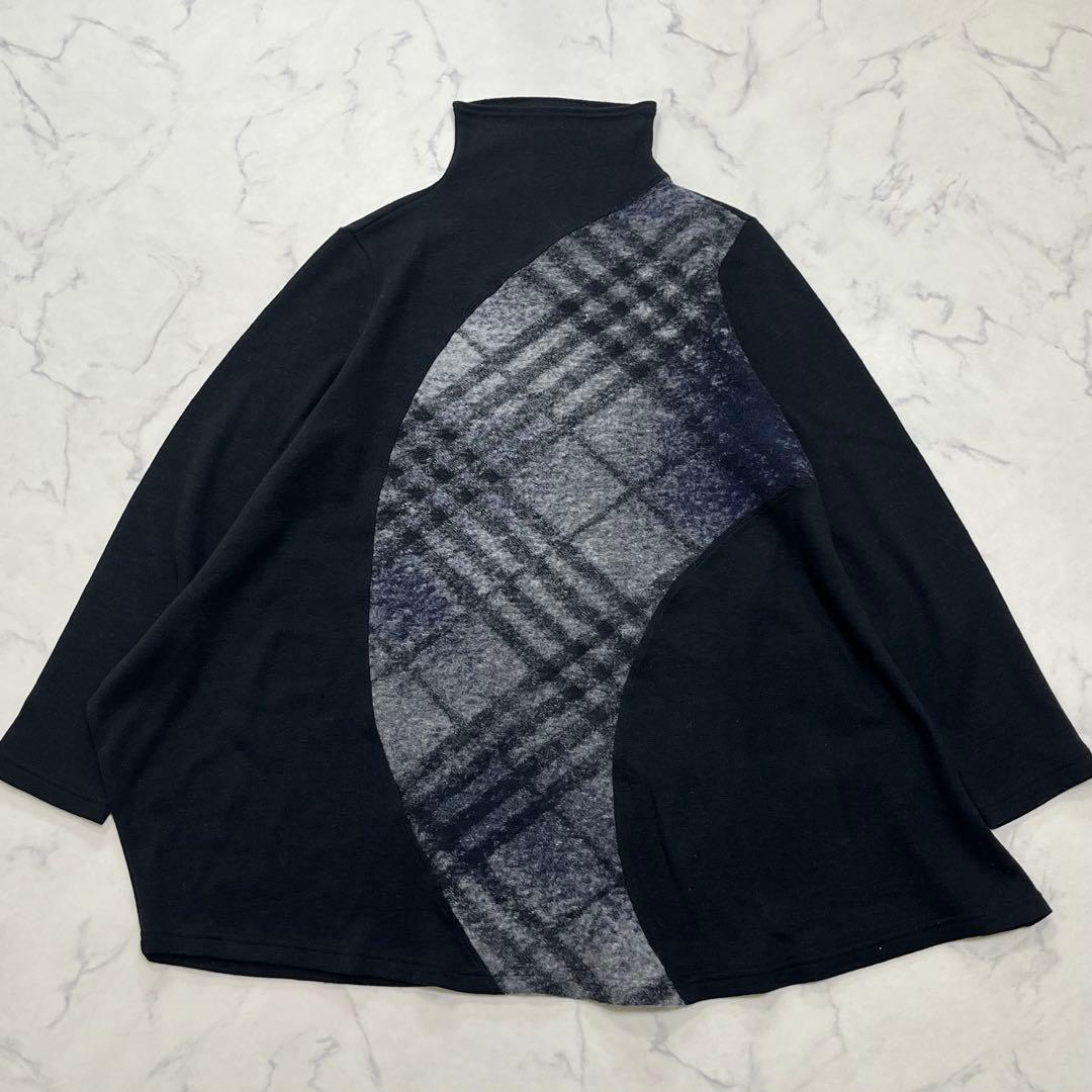 未使用級✨t.bセンソユニコ 異素材ウールニット チュニック 変形アシンメトリー