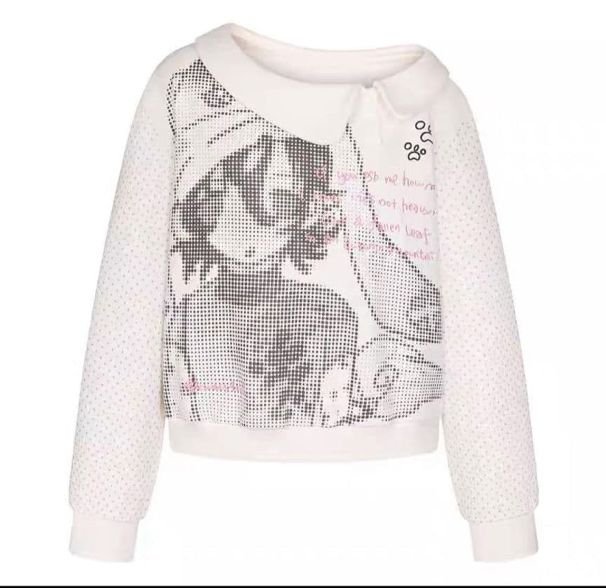 betweenand 長袖プリントTシャツ 平成女兒 y2k ウィッシュコア