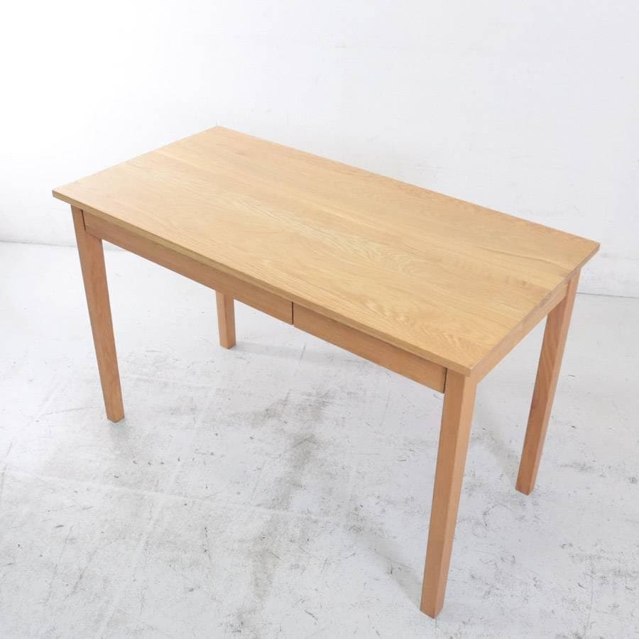 無印良品 無垢材デスク オーク材 引き出し付き 幅110cm 高さ70cm