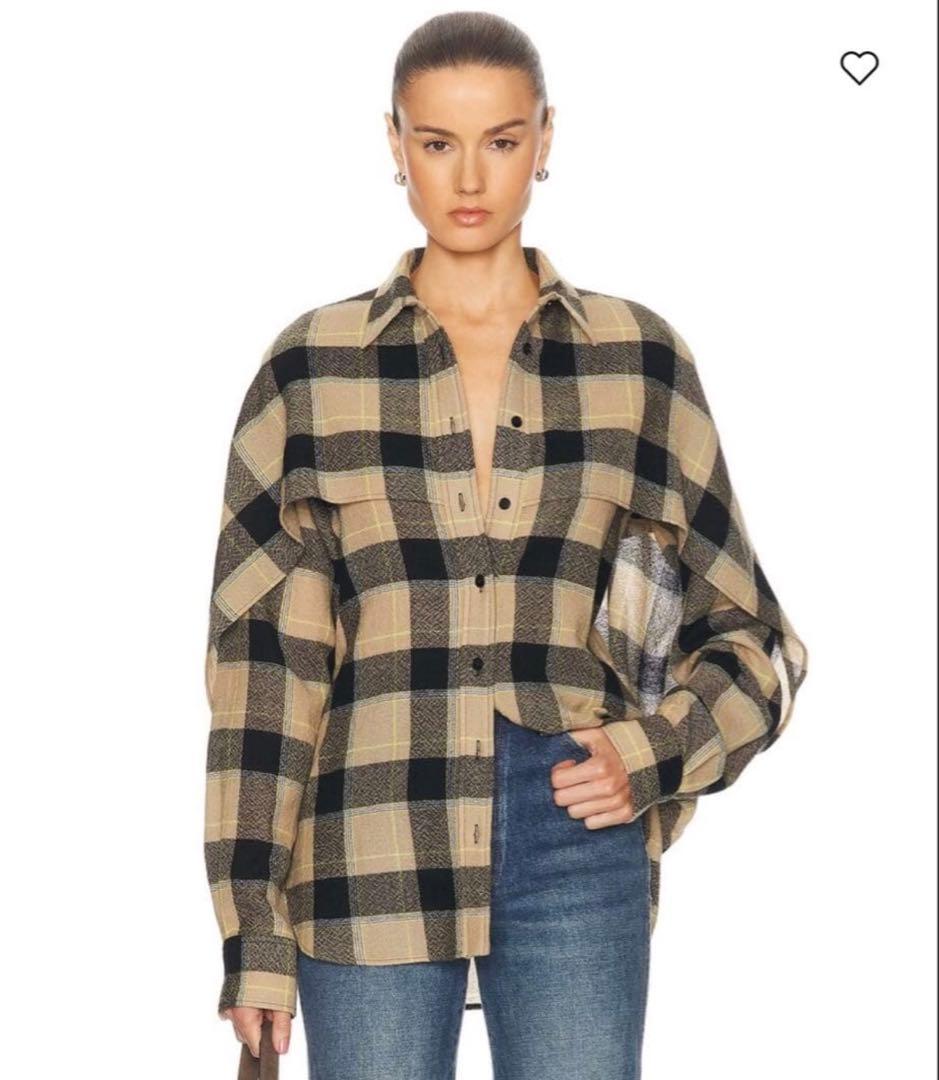 ステラマッカートニー レイヤード チェックシャツ ブラウス