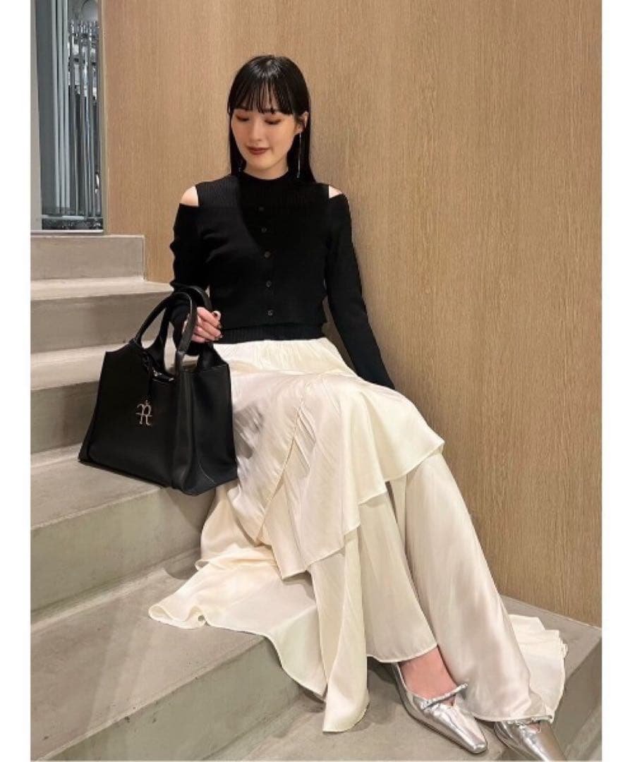 アシメティアードスカートコンビニットワンピース ブラック 00 フレイアイディー