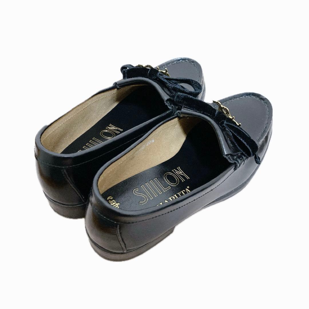 SIIILON × HARUTA Scottish ブラック ローファー