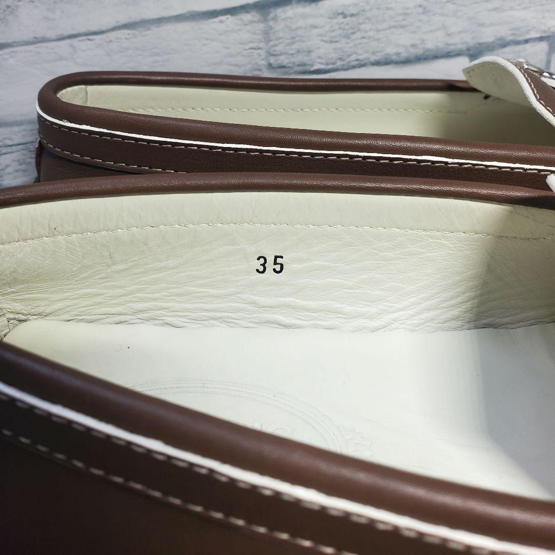 【極美品】✨TOD'S トッズ 22cm ローファー 革靴 T金具 茶系 35