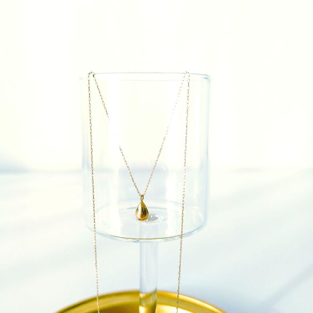 K18 18金 イエローゴールド ティアドロップ型 ネックレス