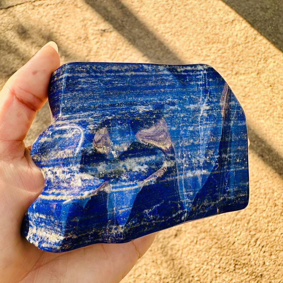 506g✨天然 ラピスラズリ フリーフォーム 無着色 原石 キラキラ ツヤツヤ