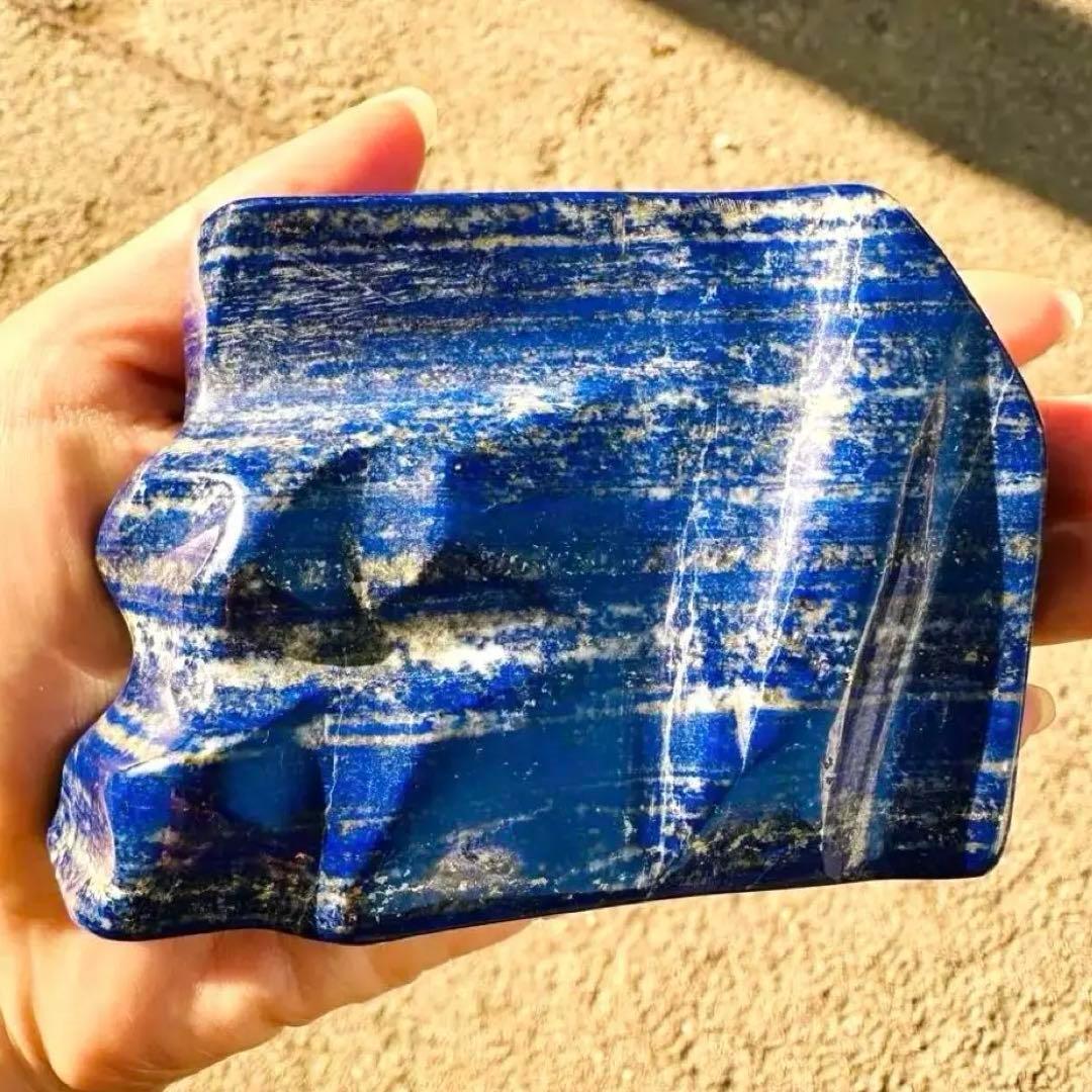 506g✨天然 ラピスラズリ フリーフォーム 無着色 原石 キラキラ ツヤツヤ
