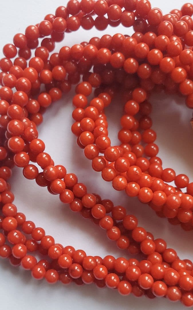 ヴィンテージ　コーラル　赤珊瑚　7連ネックレス　ジュエリー