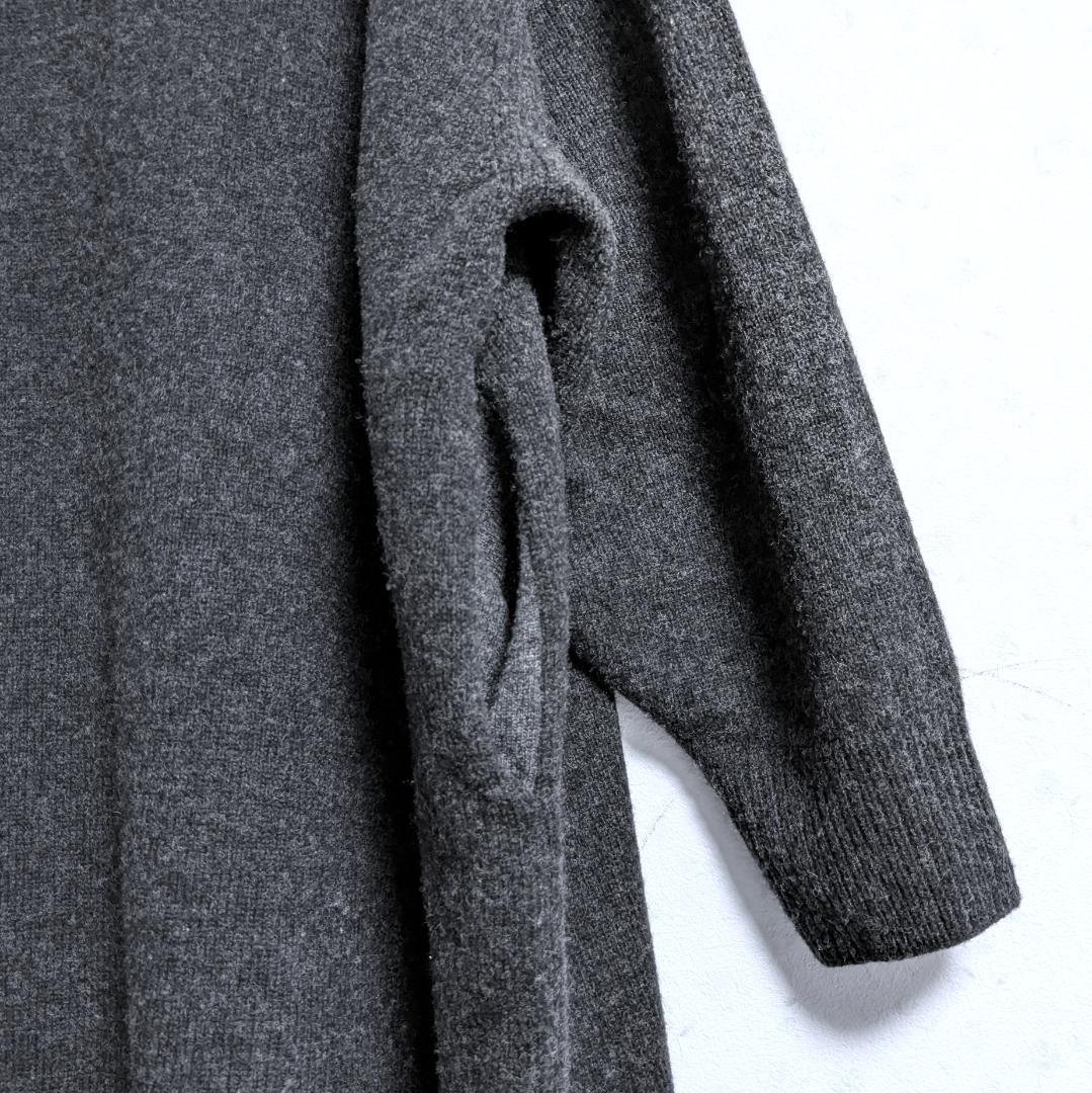 良品 かぐれ クルーネックニットワンピース ハミルトンウール ゆったり 0サイズ