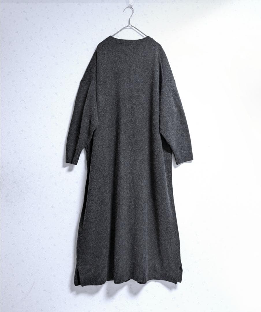 良品 かぐれ クルーネックニットワンピース ハミルトンウール ゆったり 0サイズ