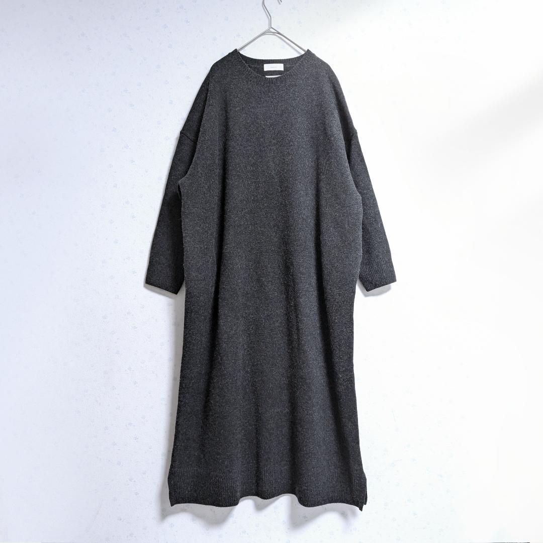 良品 かぐれ クルーネックニットワンピース ハミルトンウール ゆったり 0サイズ