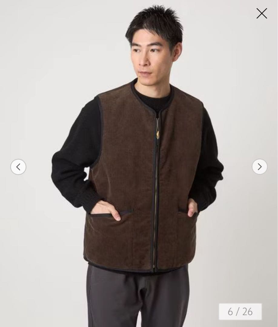 【新品】Barbour リバーシブル フェイクファー コーデュロイ ベスト