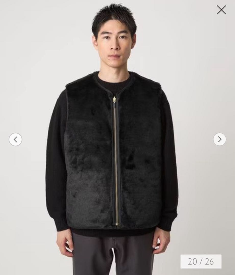 【新品】Barbour リバーシブル フェイクファー コーデュロイ ベスト