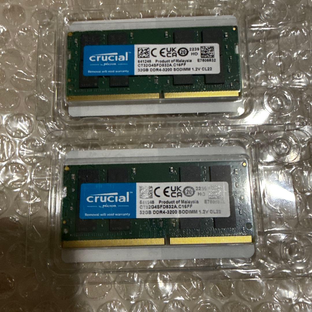 32GB x2 (64GB) DDR4 3200 SO-DIMM ノートPC用