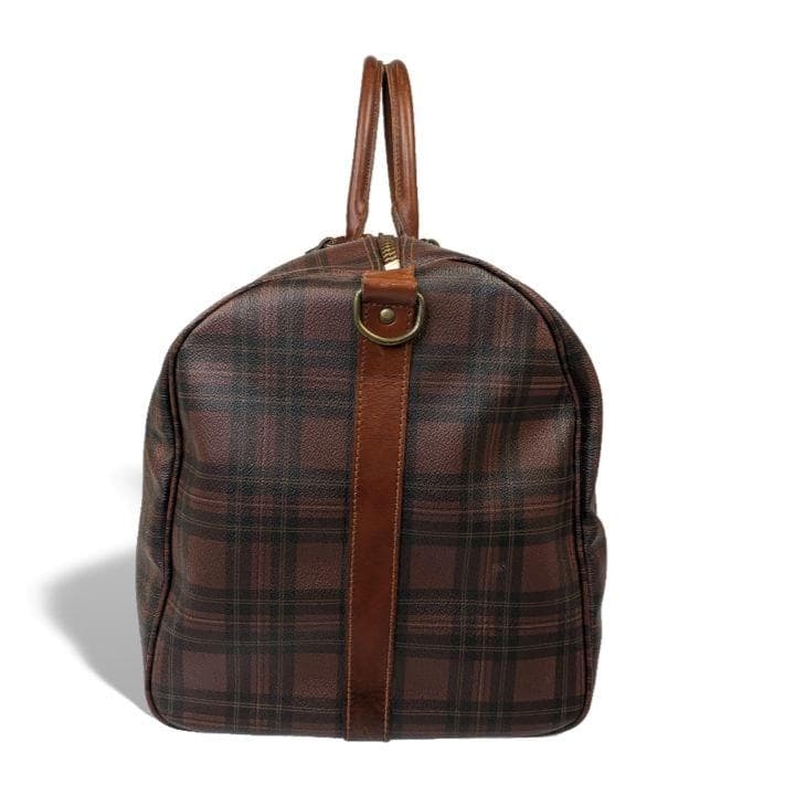 【希少色 】ポロラルフローレン ボストンバッグ ブラウン チェック柄 PVC