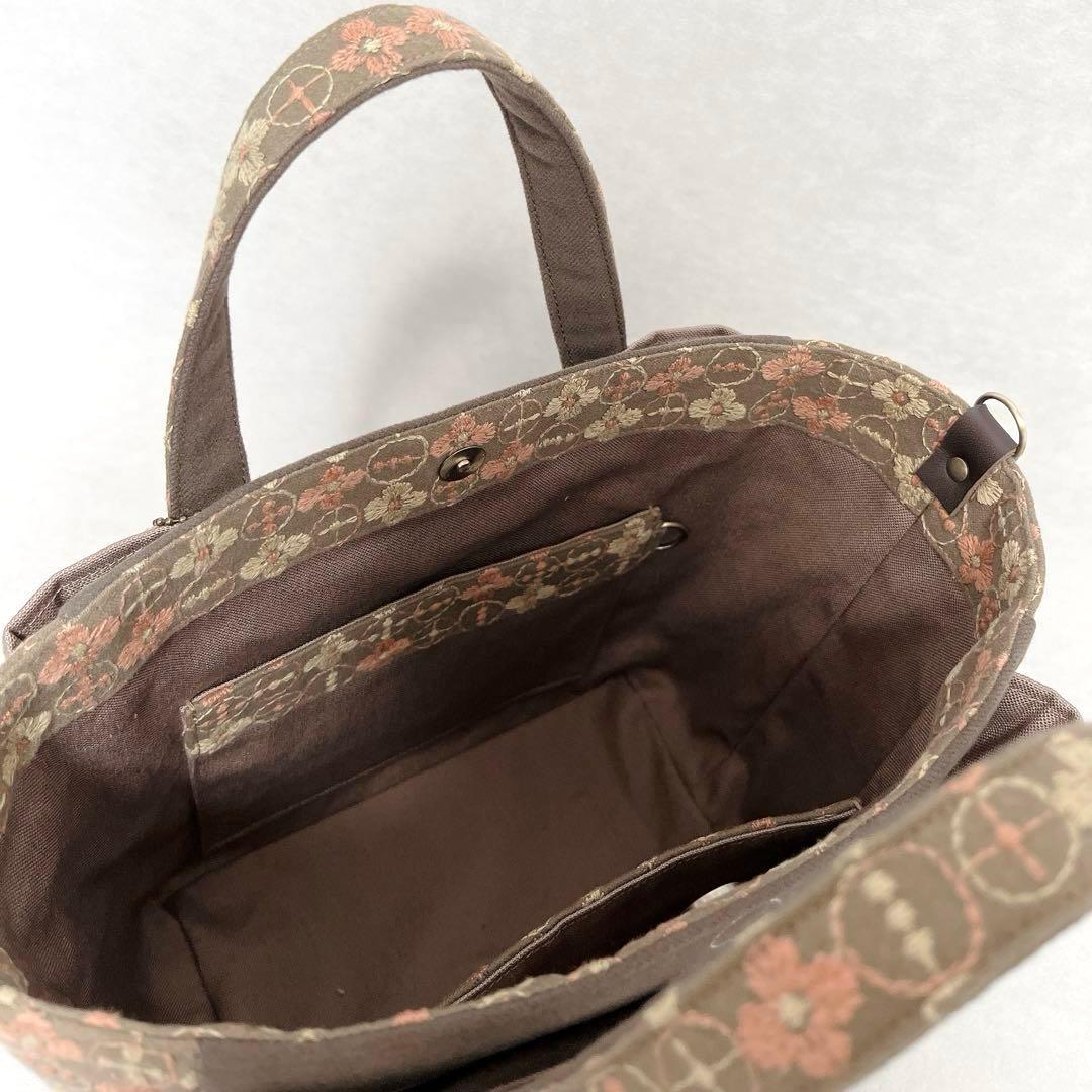 ハンドメイド　音の絵　ミナペルホネン　大きなポケットのスクエアトート⑅︎◡̈︎*