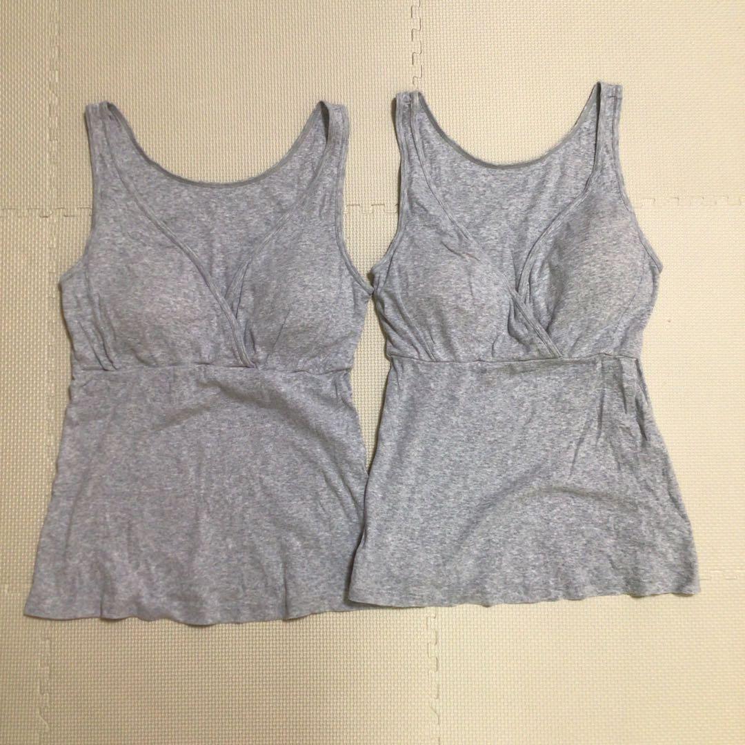 オーガニックコットン　マタニティ　授乳　産前産後　カップ付きタンクトップ