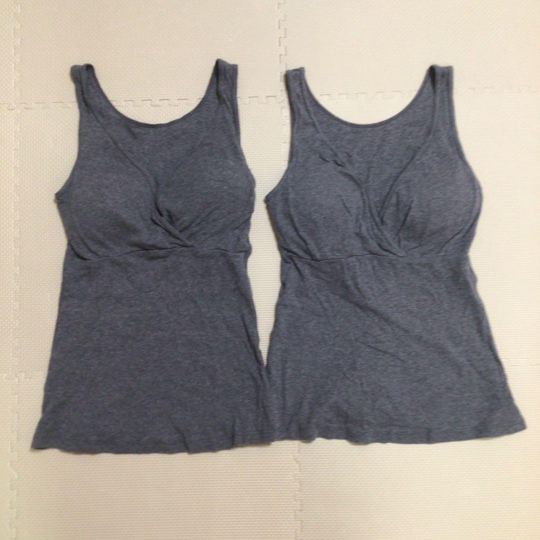 オーガニックコットン　マタニティ　授乳　産前産後　カップ付きタンクトップ
