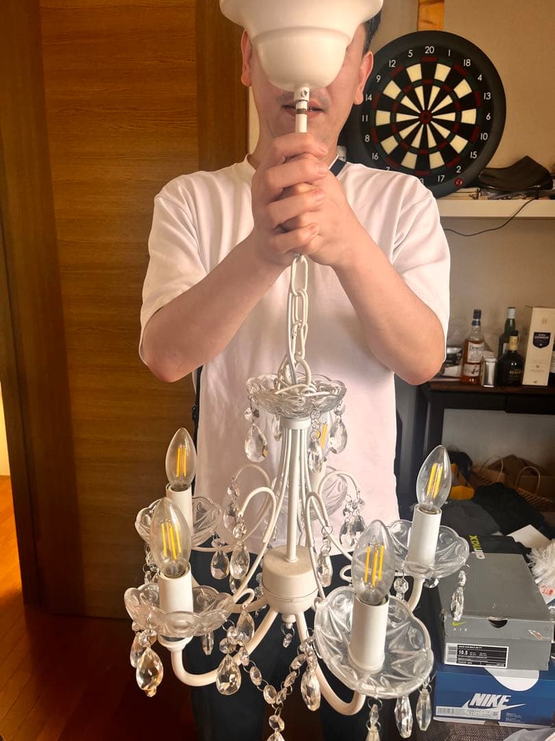 ホワイトシャンデリア 5灯　2個セット