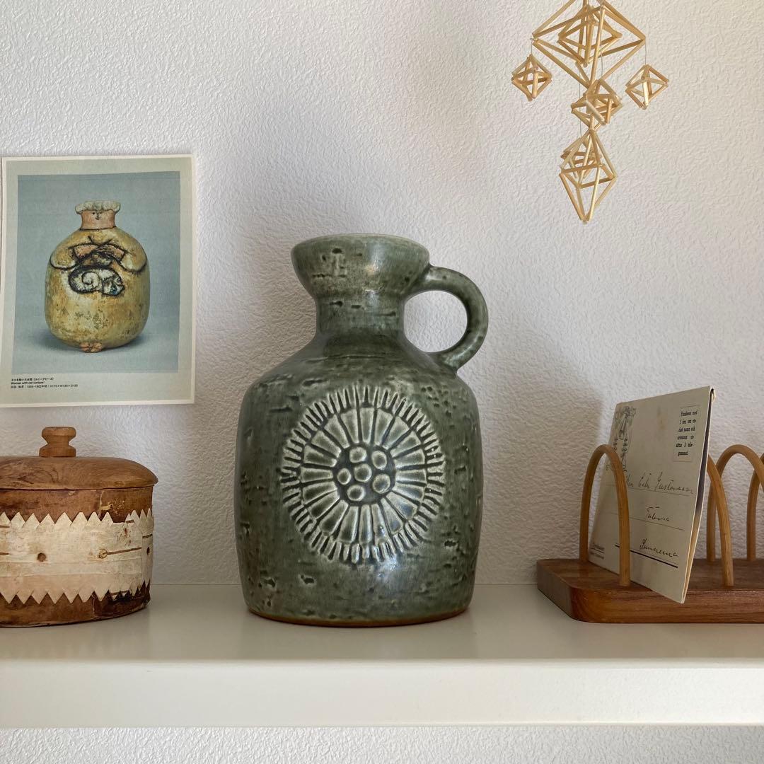 北欧ヴィンテージ　ロールストランド 陶器のフラワーベース/花器/花瓶/水差し