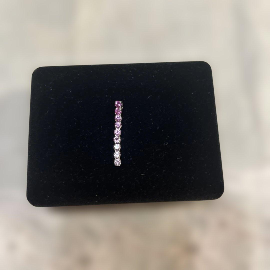 最終値！明日31日まで！PT900 ピンクサファイアの1文字ネックレスのトップ