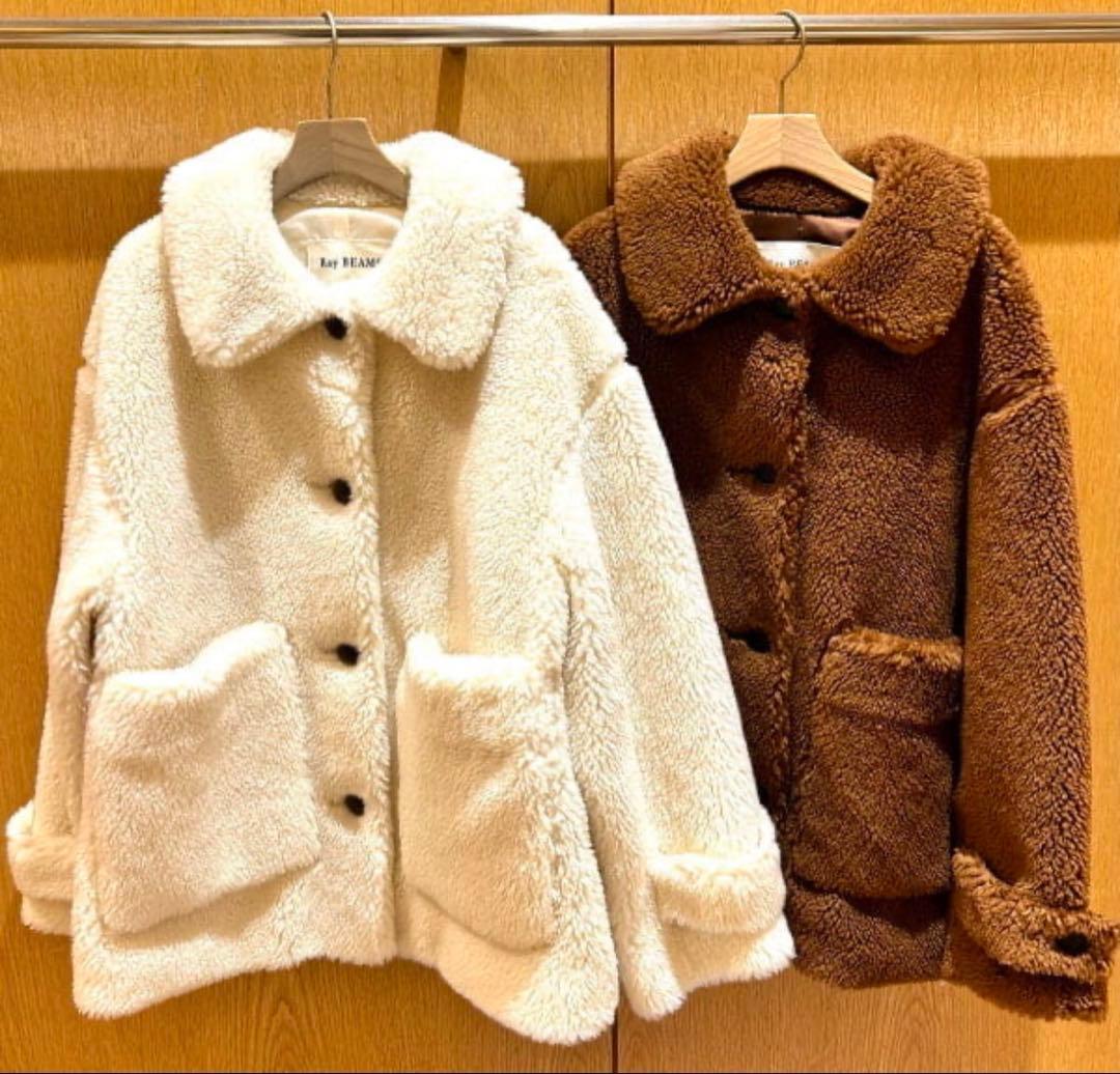 RAY BEAMS ボア ビッグ ポケット ハーフ コート