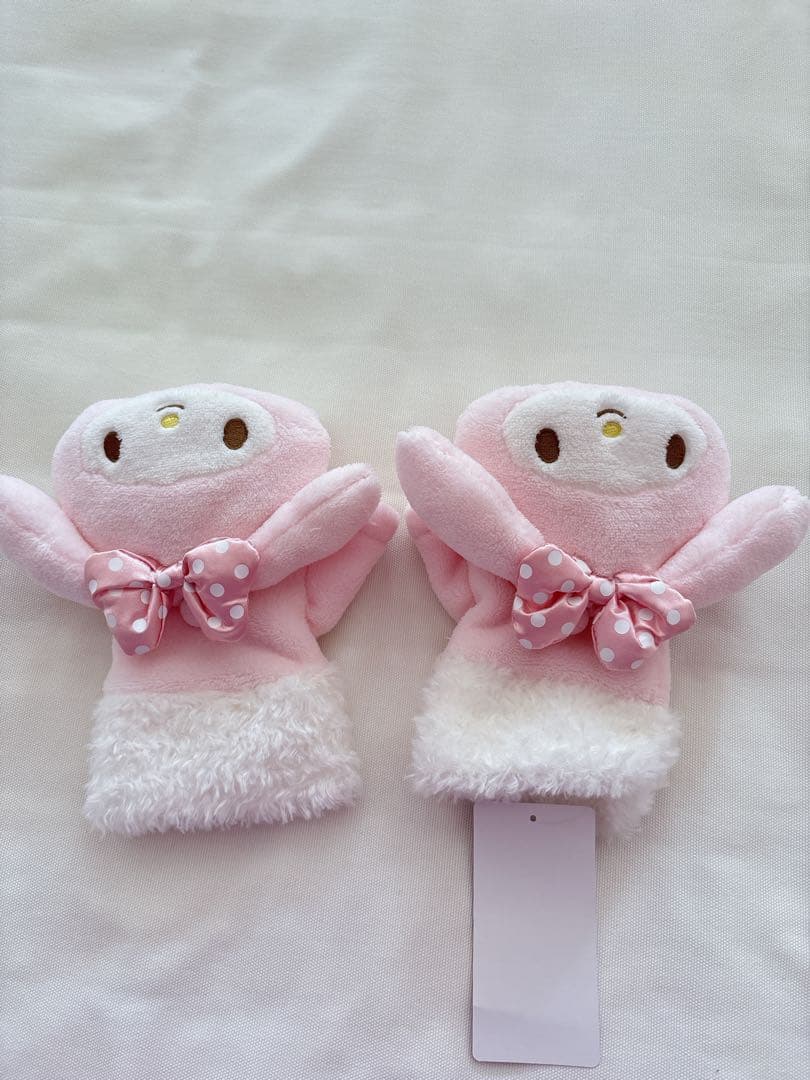 マイメロディ マイメロ 大人 2way 手袋 フェイス リボン