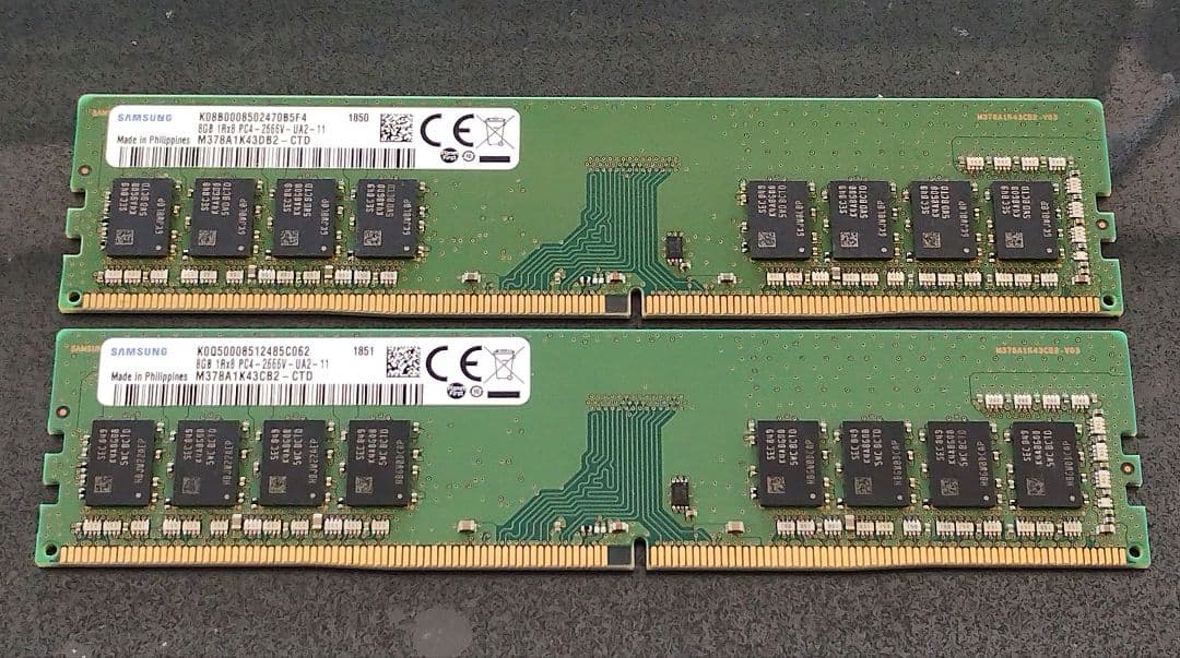 SAMSUNG DDR4-2666 16GB(8GB×2枚）PC4 メモリ